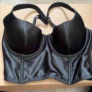 NWOT Victoria’s Secret Black Silk/Lace Corset Bustier 32C